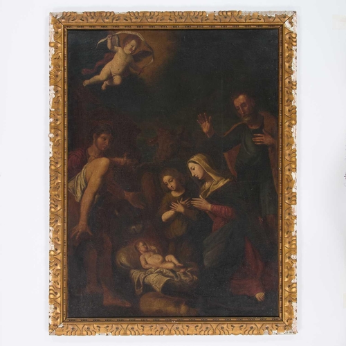 961 - 17TH CENTURY ITALIAN SCHOOL THE NATIVITY Oil on canvas(96.5cm x 71cm)