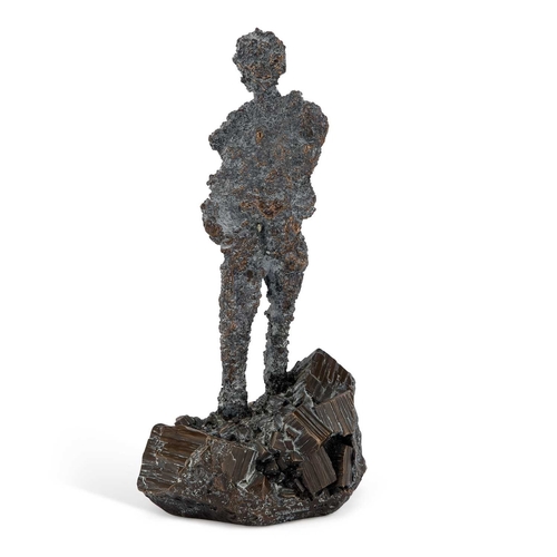 116 - A CONTEMPORARY BRUTALIST BRONZE FIGURE, BY GIOVANNI SCHOEMAN signed to the base and dated 1974. 19.5... 