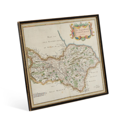 1 - MORDEN (ROBERT), THE NORTH RIDING OF YORKSHIRE hand-coloured engraved map, framed. Visible sheet 37.... 