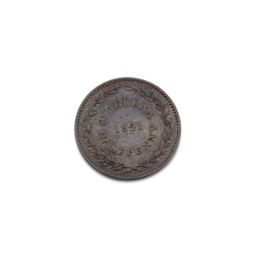 14 - SAINT HELENA UNDER BRITISH EAST INDIA COMPANY, A COPPER HALF PENNY 1821. 28mm, 9.4 grams