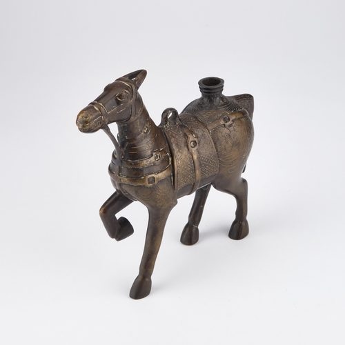 154 - AN INDIAN BRONZE MODEL OF A HORSE, 17TH/ 18TH CENTURY with engraved decoration. 19.5cm highIn genera... 