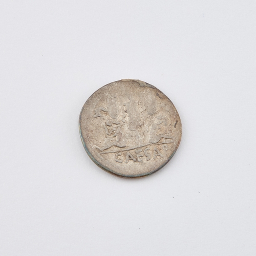 20 - ANCIENT ROMAN, JULIUS CAESAR, (CIRCA 46-45 B.C.), A SILVER DENARIUS Spain mint. 19mm, 3.1 grams... 
