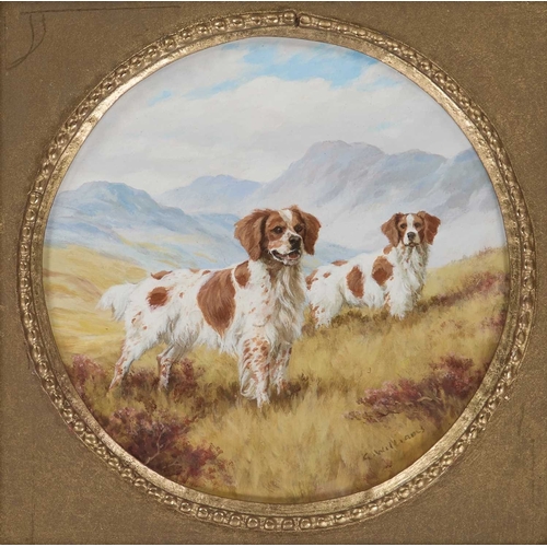 945 - ‡ GLYN WILLIAMS (BORN 1955-) SPRINGER SPANIELS Signed
Oil on board
Provenance:With Hibbert Fine Art,... 