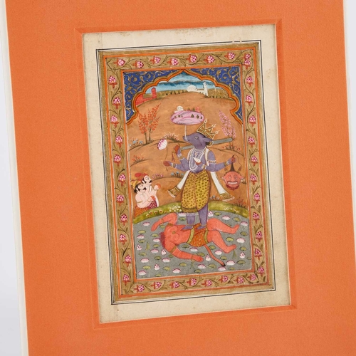 127 - AN ILLUSTRATION FROM A HINDU MANUSCRIPT, KASHMIR, LATE 18TH/19TH CENTURY Varaha avatar, an avatar of... 