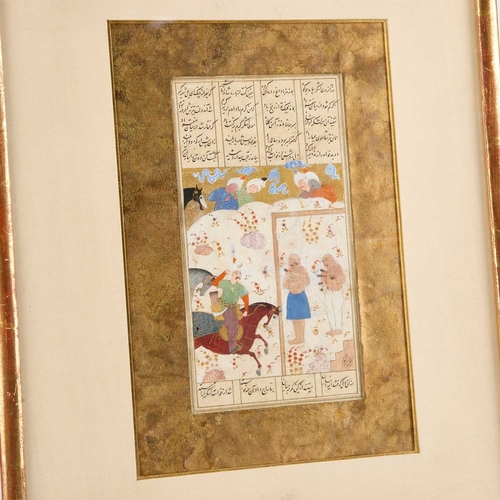 158 - AN ILLUSTRATED FOLIO FROM A PROVINCIAL SHAHNAMA, IRAN, PERSIA, 17TH CENTURY Isfandiyar dispatches Ku... 