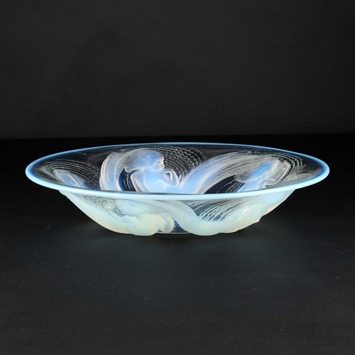 28 - RENÉ LALIQUE (FRENCH, 1860-1945), 'CALYPSO' a clear and opalescent glass bowl, designed 1930, stenci... 