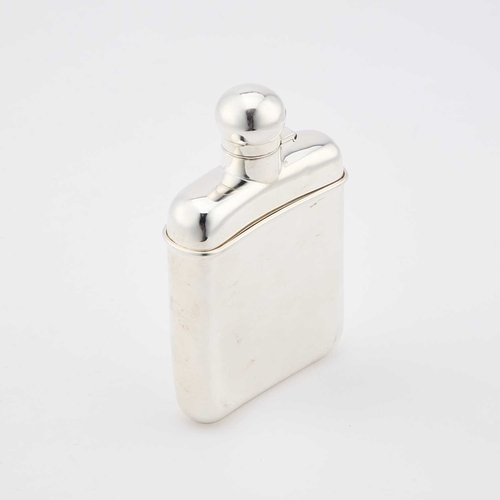 360 - A SILVER HIP FLASK WITH PULL-OFF CUP by James Dixon & Sons Ltd, Sheffield, date letter rubbed, r... 