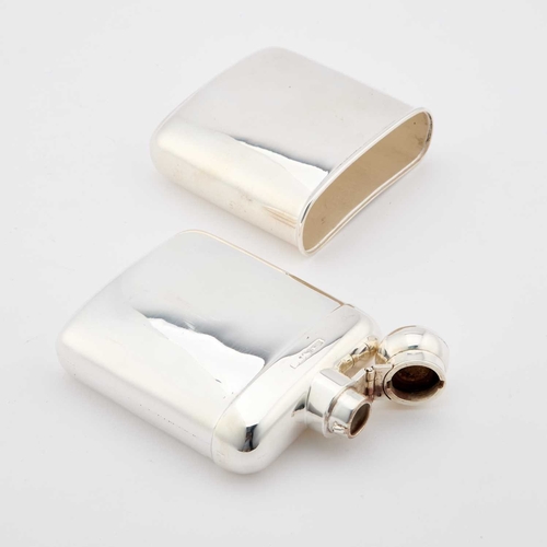 360 - A SILVER HIP FLASK WITH PULL-OFF CUP by James Dixon & Sons Ltd, Sheffield, date letter rubbed, r... 