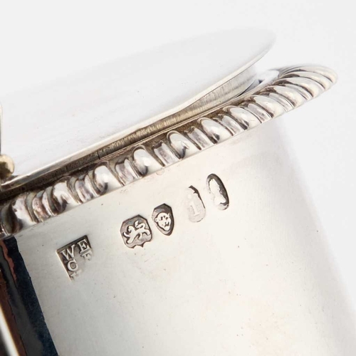 397 - A GEORGE IV SILVER MUSTARD POT by William Eley (II), Charles Eley & Henry Eley, London 1824, dru... 