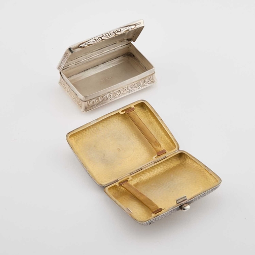398 - AN EDWARDIAN SILVER CIGARETTE CASE by H V Pithey & Co, Birmingham 1909, rectangular, shaped for ... 