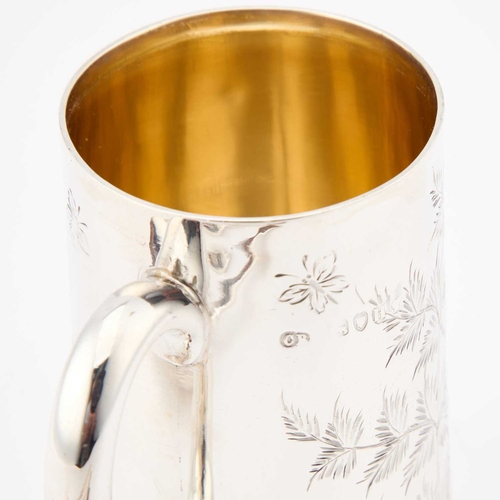 401 - A VICTORIAN SILVER FOUR-PIECE CHRISTENING SET the mug, fork and spoon by Charles Boyton, London 1883... 