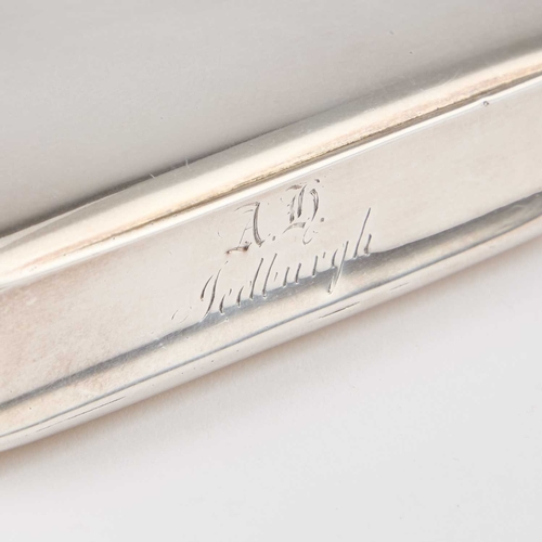 411 - A GEORGE IV SILVER SNUFF BOX by Nathaniel Mills, Birmingham 1828, of plain rectangular form with wai... 