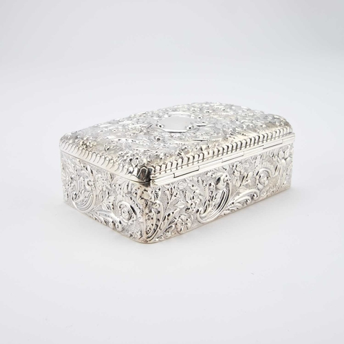 417 - A VICTORIAN SILVER JEWELLERY BOX by Cornelius Desormeaux Saunders & James Francis Hollings (Fran... 
