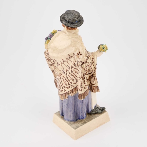 66 - A CHARLES VYSE POTTERY FIGURE, 'THE SHAWL', 1926 modelled as a street vendor, in a fringed shawl, se... 