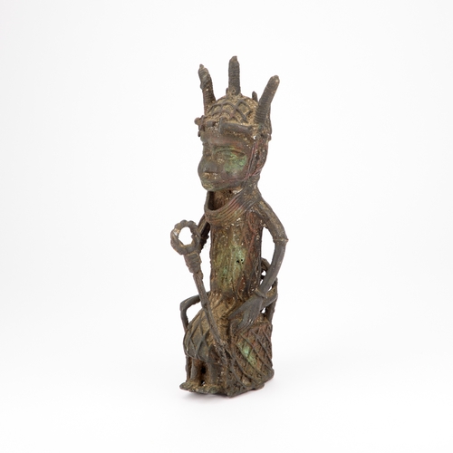 2 - A BENIN BRONZE FIGURE 31cm high