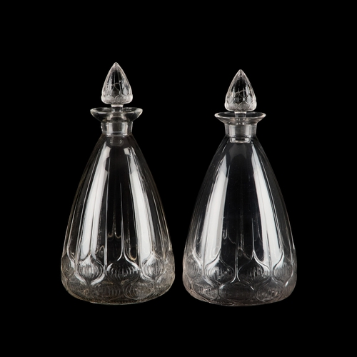 22 - RENÃ LALIQUE (FRENCH, 1860-1945), 'HAARLEM', A PAIR OF DECANTERS AND STOPPERS polished and moulded ... 