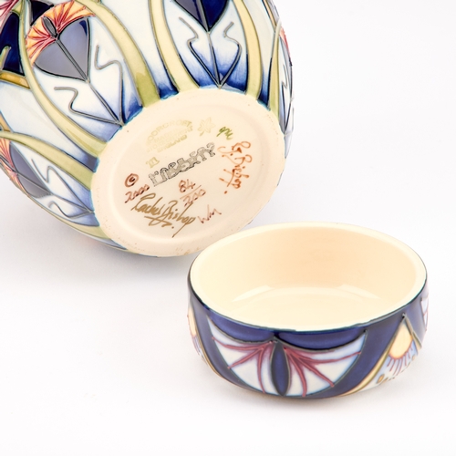 50 - A MOORCROFT 'INULA' PATTERN POTTERY GINGER JAR AND COVER designed by Rachel Bishop, produced for the... 