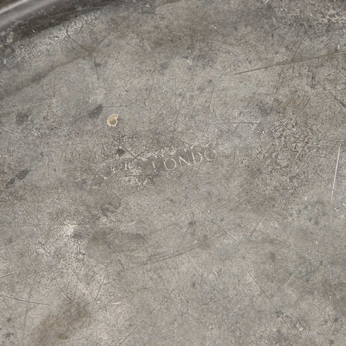 233 - THREE ENGLISH PEWTER CHARGERS, CIRCA 1700 including Baldwin of Wigan. (3) Largest 42cm diameterThe W... 