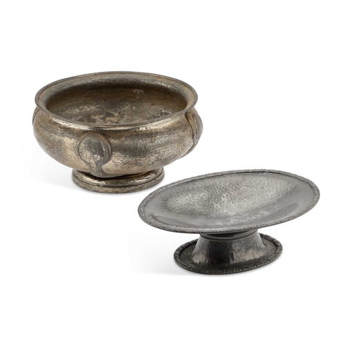 237 - A LIBERTY & CO PEWTER BOWL together with a Tudric pewter oval dish, nos. 01129 and 01456. (2) First ... 