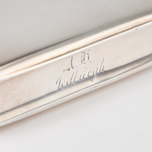 312 - A GEORGE IV SILVER SNUFF BOX by Nathaniel Mills, Birmingham 1828, of plain rectangular form with wai... 