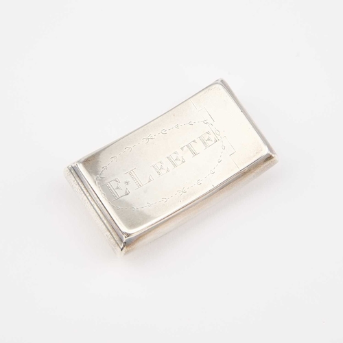 319 - A SMALL GEORGE III SILVER SNUFF BOX by William Pugh, Birmingham 1810, rectangular with rounded sides... 