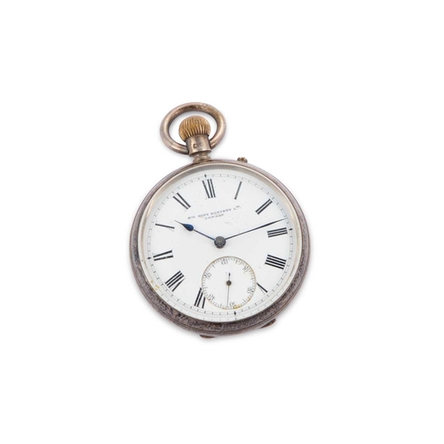 333 - A SILVER OPEN-FACE POCKET WATCH the circular white enamel dial signed Sir John Bennett Ltd London, b... 
