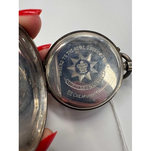 333 - A SILVER OPEN-FACE POCKET WATCH the circular white enamel dial signed Sir John Bennett Ltd London, b... 