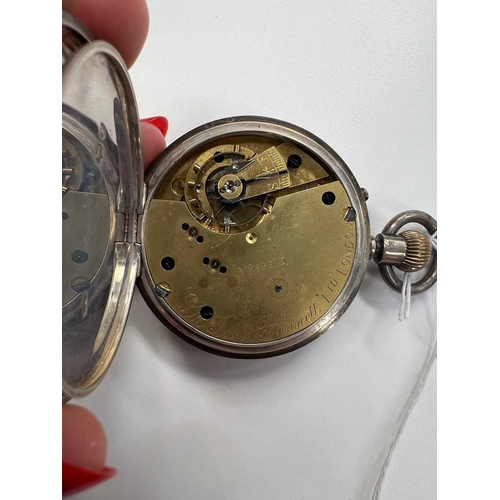 333 - A SILVER OPEN-FACE POCKET WATCH the circular white enamel dial signed Sir John Bennett Ltd London, b... 