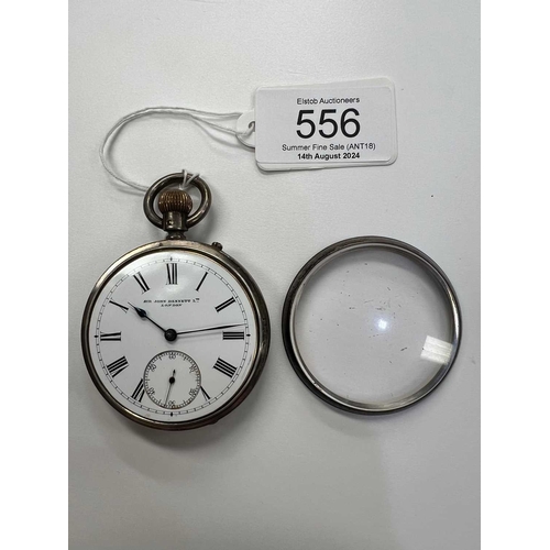 333 - A SILVER OPEN-FACE POCKET WATCH the circular white enamel dial signed Sir John Bennett Ltd London, b... 
