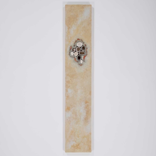 362 -  BARRIE REVELL (20TH/ 21ST CENTURY), 'DRAGON EGGS' mixed media on board. 21cm by 119cm