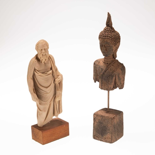 368 - AFTER THE ANTIQUE (20TH CENTURY) STATUE OF SOCRATES Resin, stamped BMPL, on a wooden plinth
Sold tog... 