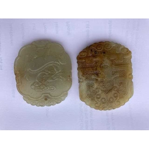 149 - TWO CHINESE JADE PENDANTS (2) Each 5.4cm by 4.4cmEach in good condition without damage.... 