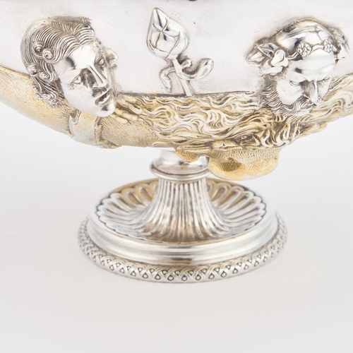 235 - A CONTINENTAL SILVER REPRODUCTION OF A CUP FROM 'THE HILDESHEIM TREASURE' 19th Century, indistinctly... 