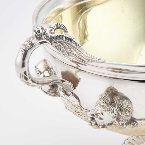 235 - A CONTINENTAL SILVER REPRODUCTION OF A CUP FROM 'THE HILDESHEIM TREASURE' 19th Century, indistinctly... 