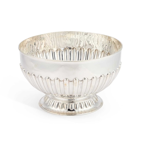 272 - A LARGE VICTORIAN SCOTTISH SILVER BOWL by Hamilton & Inches, Edinburgh 1894, with rounded, deep,... 