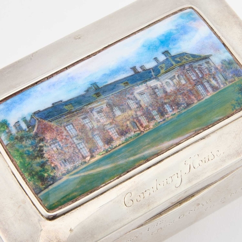 306 - AN ARTS AND CRAFTS SILVER AND ENAMEL CIGARETTE BOX by W H Haseler Ltd, Birmingham 1912, rectangular,... 