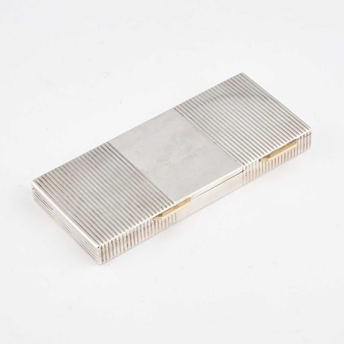 352 - CARTIER: AN ART DECO SILVER COMPACT by Cartier Ltd, London 1940, with double hinged covers, in the o... 