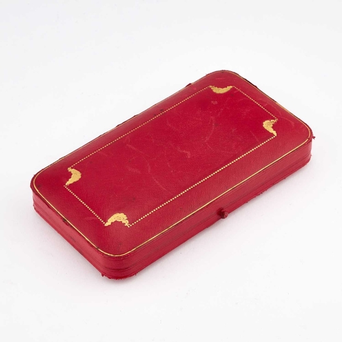 352 - CARTIER: AN ART DECO SILVER COMPACT by Cartier Ltd, London 1940, with double hinged covers, in the o... 