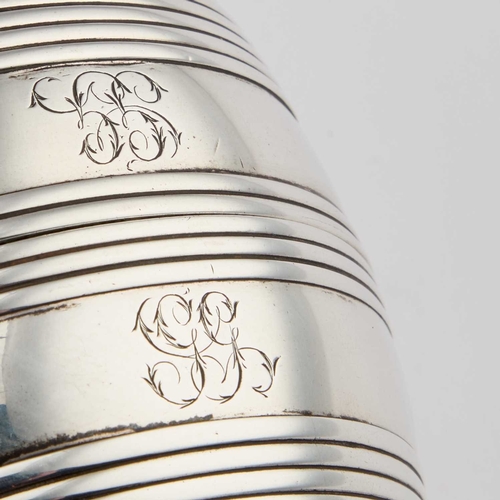 424 - A GEORGE III SILVER DOUBLE BEAKER by Charles Aldridge & Henry Green, London 1767, the conjoined ... 