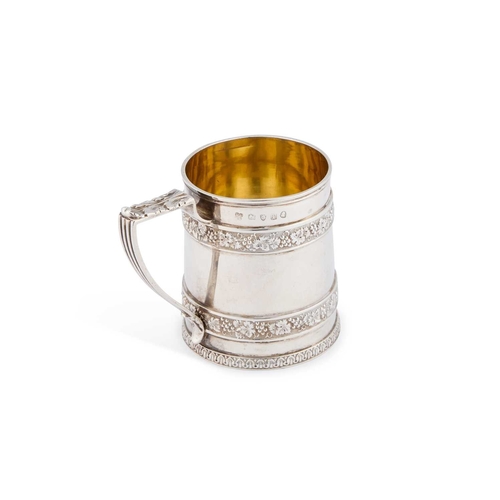 432 - A GEORGE III SILVER MUG by Rebecca Emes & Edward Barnard I, London 1814, of tapering straight-si... 