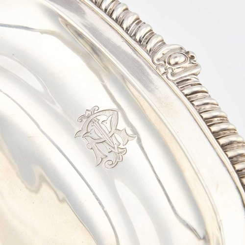 445 - A GEORGE III SILVER CAKE BASKET by Thomas Robins, London 1808, rectangular form, the centre engraved... 