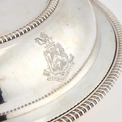 454 - A PAIR OF GEORGE III SILVER VEGETABLE DISHES AND COVERS by Paul Storr, London 1804, circular, with b... 