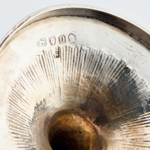 457 - A GEORGE III SILVER GOBLET indistinct maker's mark, London 1795, the ovoid bowl chased with scrolls ... 