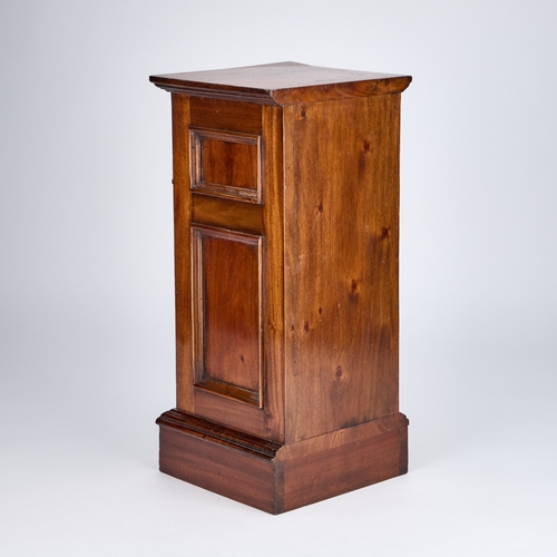 106 - A 20TH CENTURY MAHOGANY PRIVATE POSTBOX with brass letter hole and panel door, the brass plaque insc... 