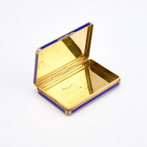 397 - A CONTINENTAL SILVER-GILT AND ENAMEL BOX import marked, Stockwell & Co, London 1928, rectangular... 