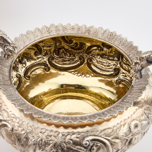 406 - Â§ A GEORGE IV SCOTTISH SILVER THREE-PIECE TEA SERVICE by Mitchell & Sons, Glasgow 1823 and 1824... 