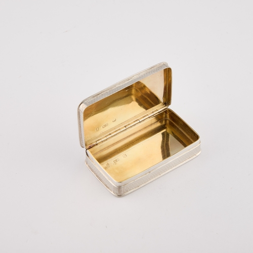 492 - A WILLIAM IV SILVER SNUFF BOX by Nathaniel Mills, Birmingham 1834, of rounded rectangular form, engi... 