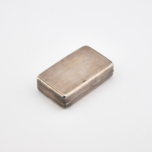 530 - A WILLIAM IV SILVER SNUFF BOX by Thomas Edwards, London 1832, rectangular, with reeded decoration to... 