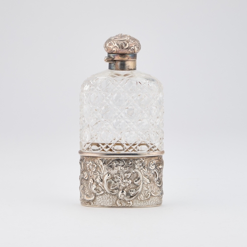 532 - A VICTORIAN SILVER-MOUNTED CUT-GLASS SPIRIT FLASK by Samuel Summers Drew & Ernest Drew, London 1... 