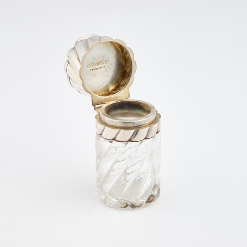 535 - A VICTORIAN SILVER-MOUNTED COMBINATION SCENT BOTTLE AND VINAIGRETTE probably by George Watts, Cheste... 